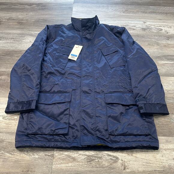 Vintage 90s Nike Parka Blue Mens Medium Nylon Jacket NOS NEW DEADSTOCK NWT - Picture 1 of 14